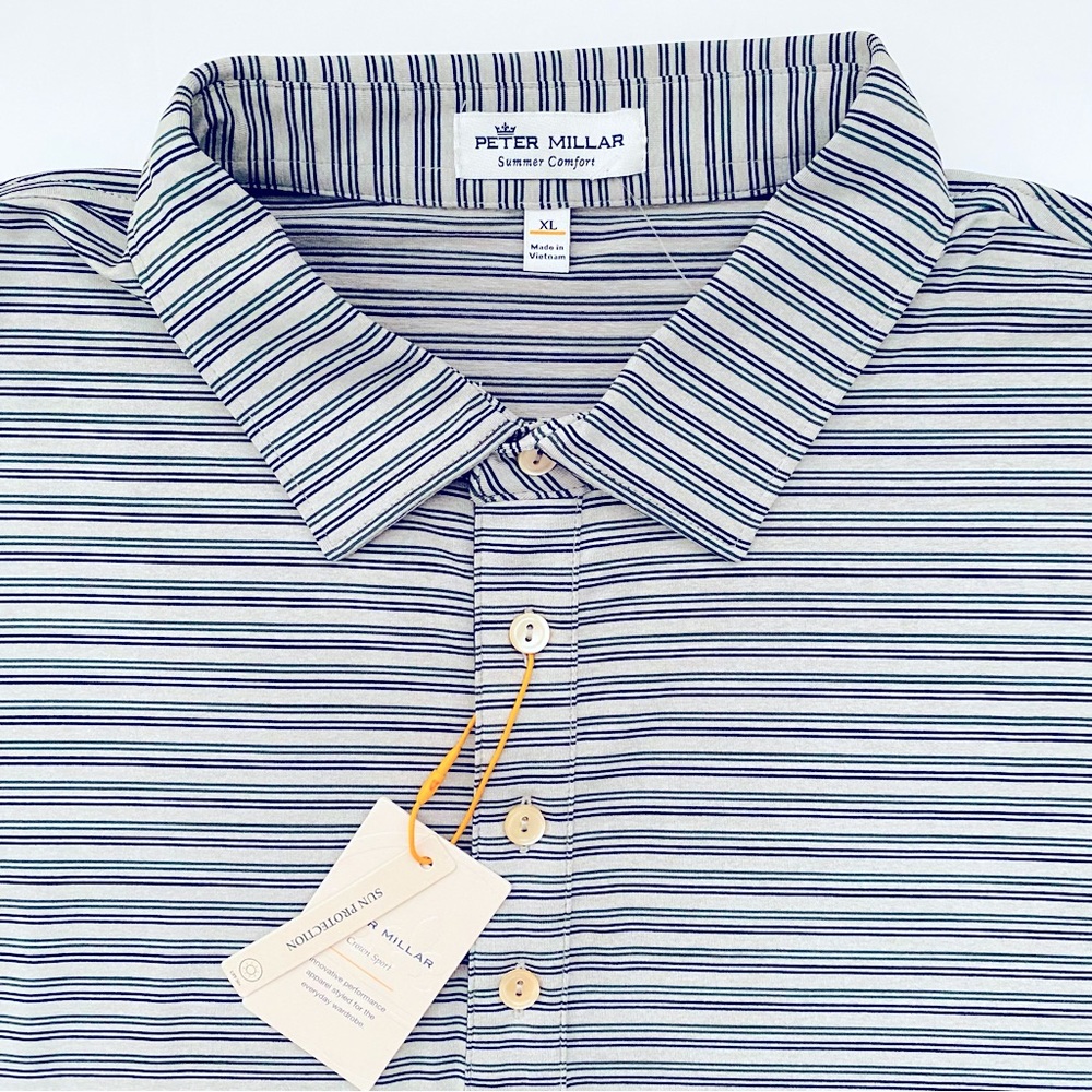Peter Millar Dunn Performance Jersey Polo XL Gale Summer Comfort UPF 50